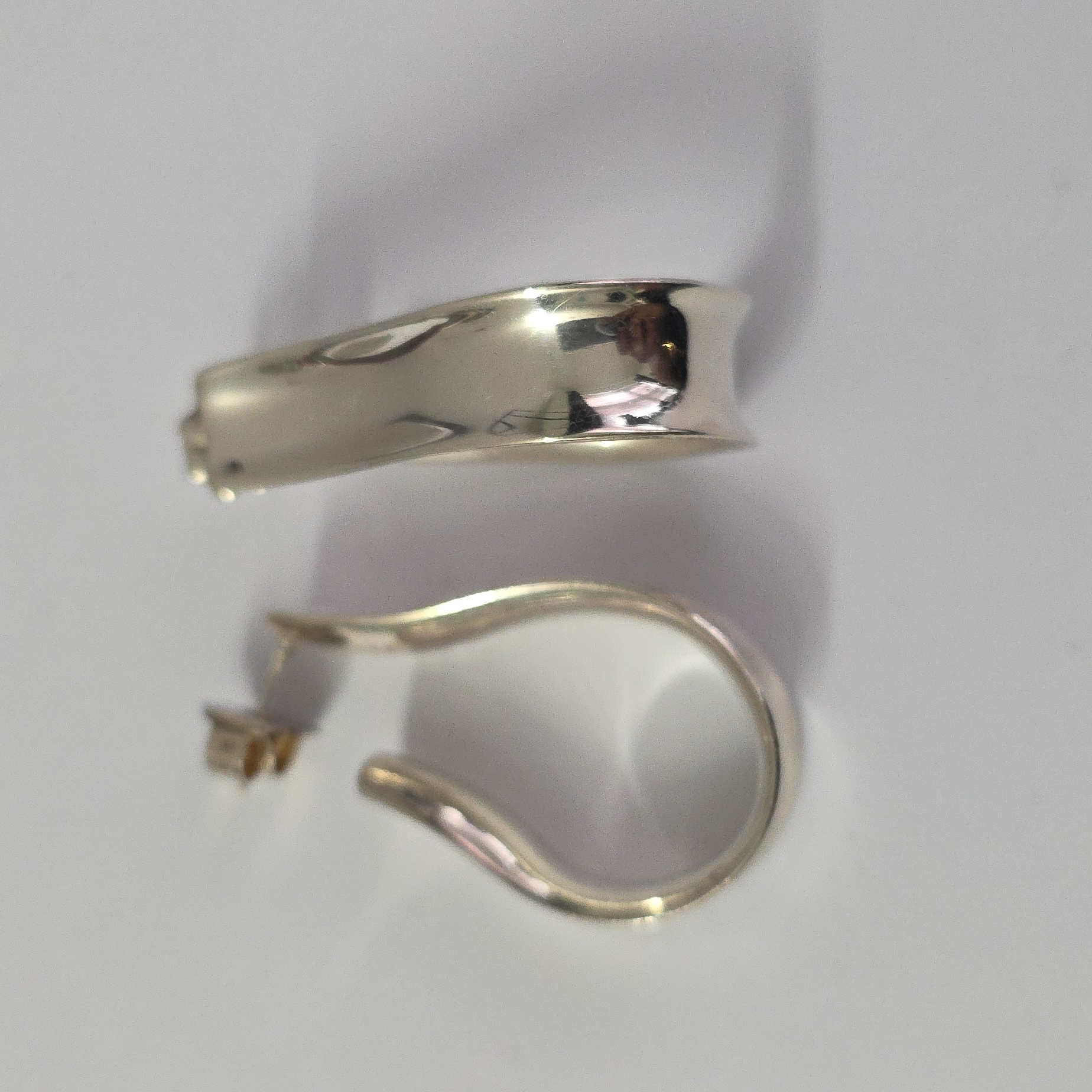 Cleaned Xl Sterling Silver 925 Solid ‘S’ Post Earrings